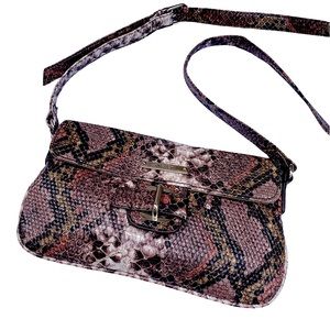 Nine West Multicolor Purple Snake skin python crossbody bag, purse